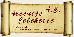Arsenije Čeleketić vizit kartica